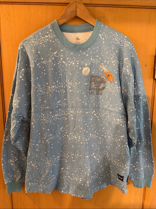 Disney Tops - Disney Tomorrow Land Star Print Crewneck Spirit Jersey Sweatshirt Blue Small